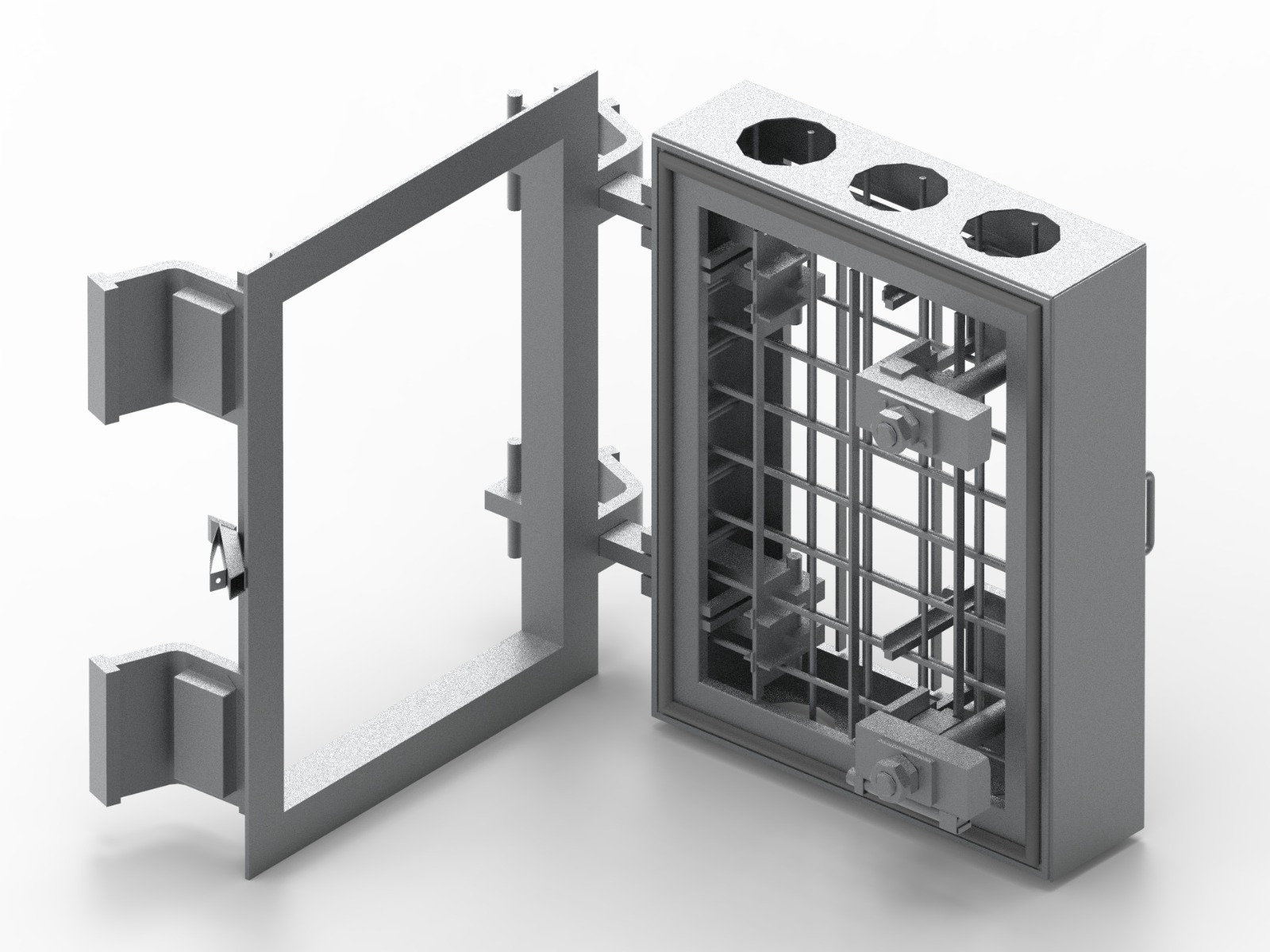 Drzwi pancerne z zamknięciem dla stopnia ochrony 1+3 bar