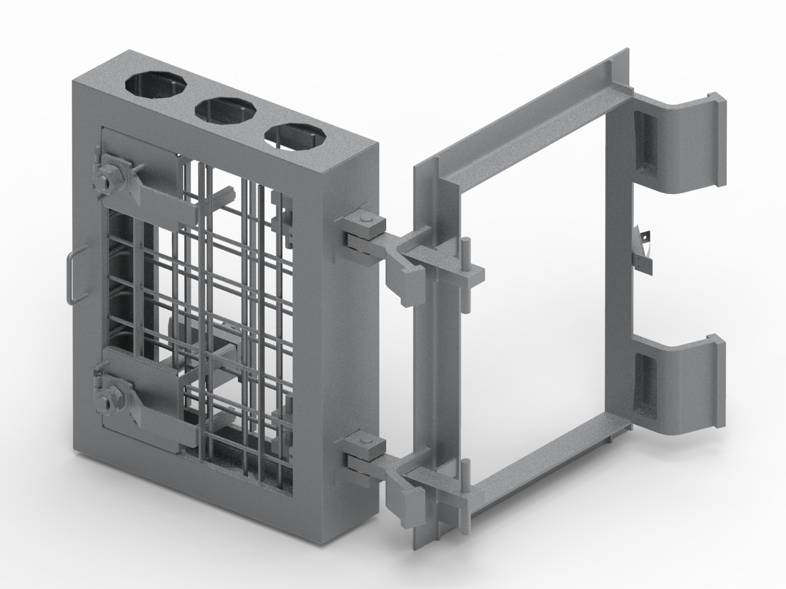 Drzwi pancerne z zamknięciem dla stopnia ochrony 1+3 bar