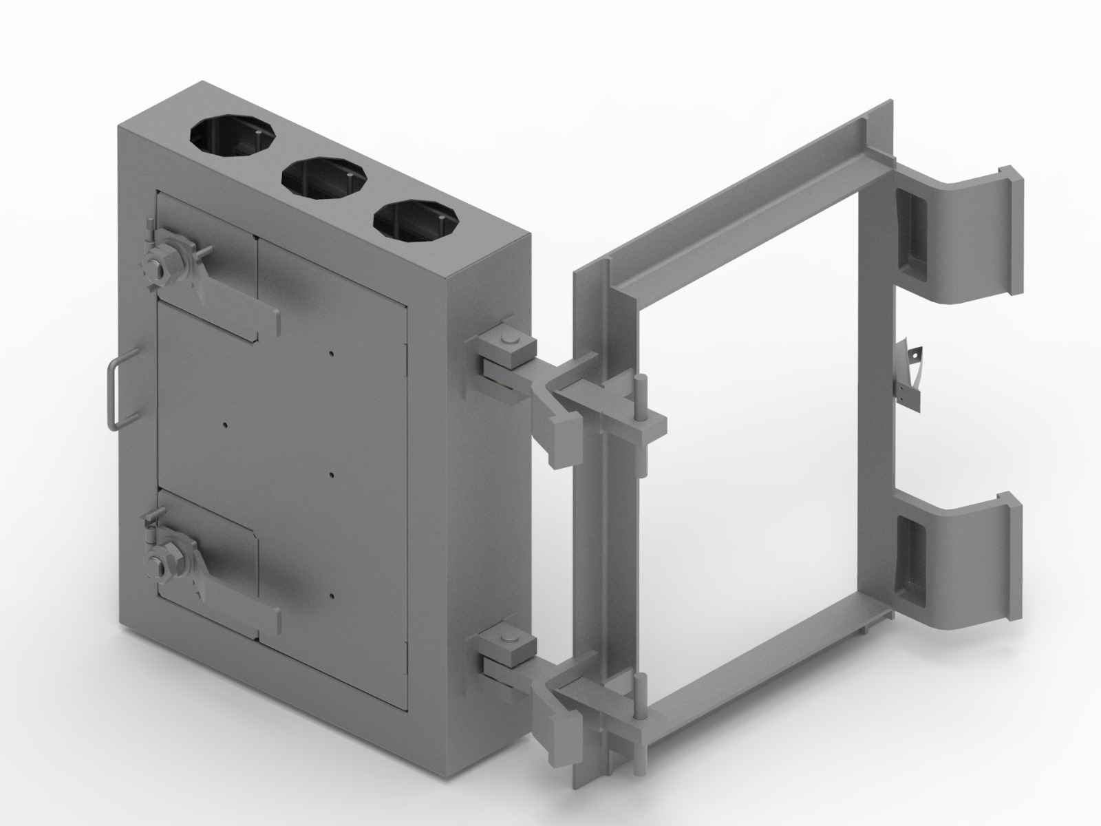 Drzwi pancerne z zamknięciem dla stopnia ochrony 1+3 bar